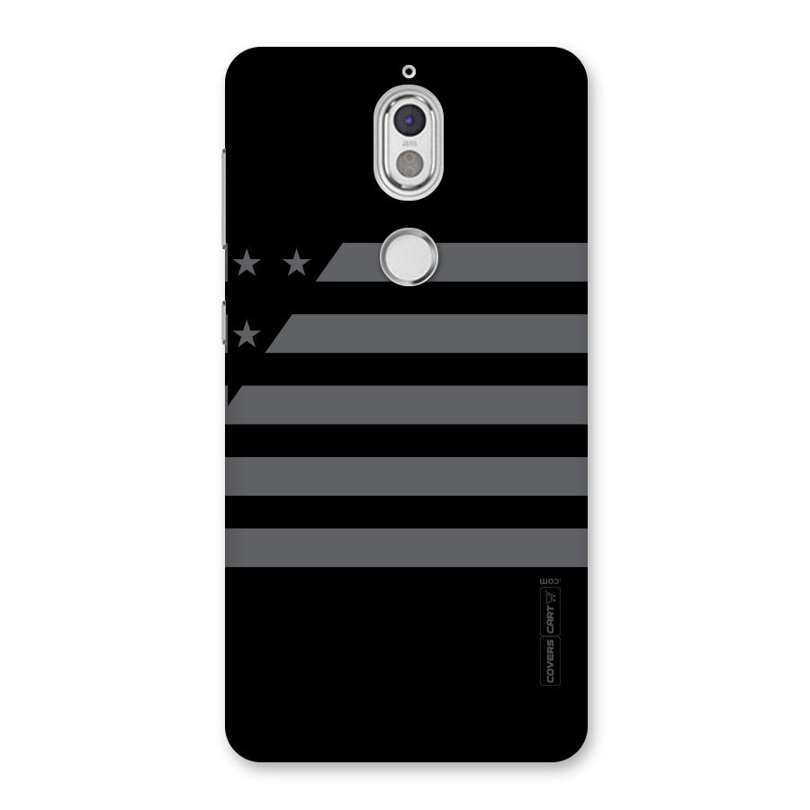 Grey Star Striped Pattern Back Case for Nokia 7