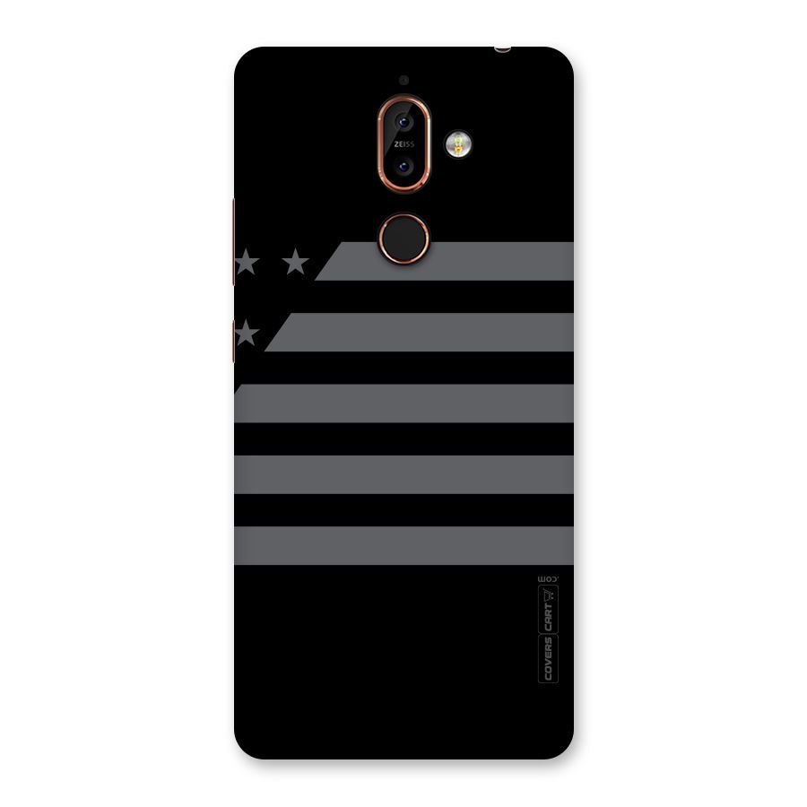 Grey Star Striped Pattern Back Case for Nokia 7 Plus