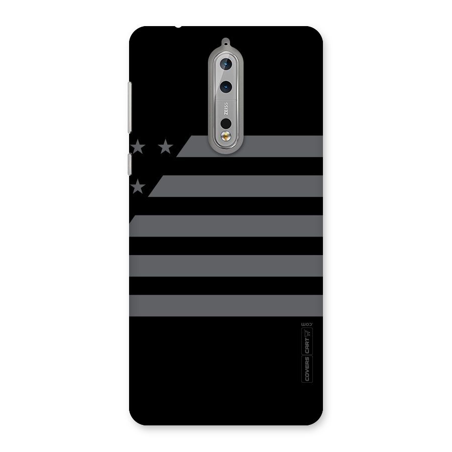 Grey Star Striped Pattern Back Case for Nokia 8