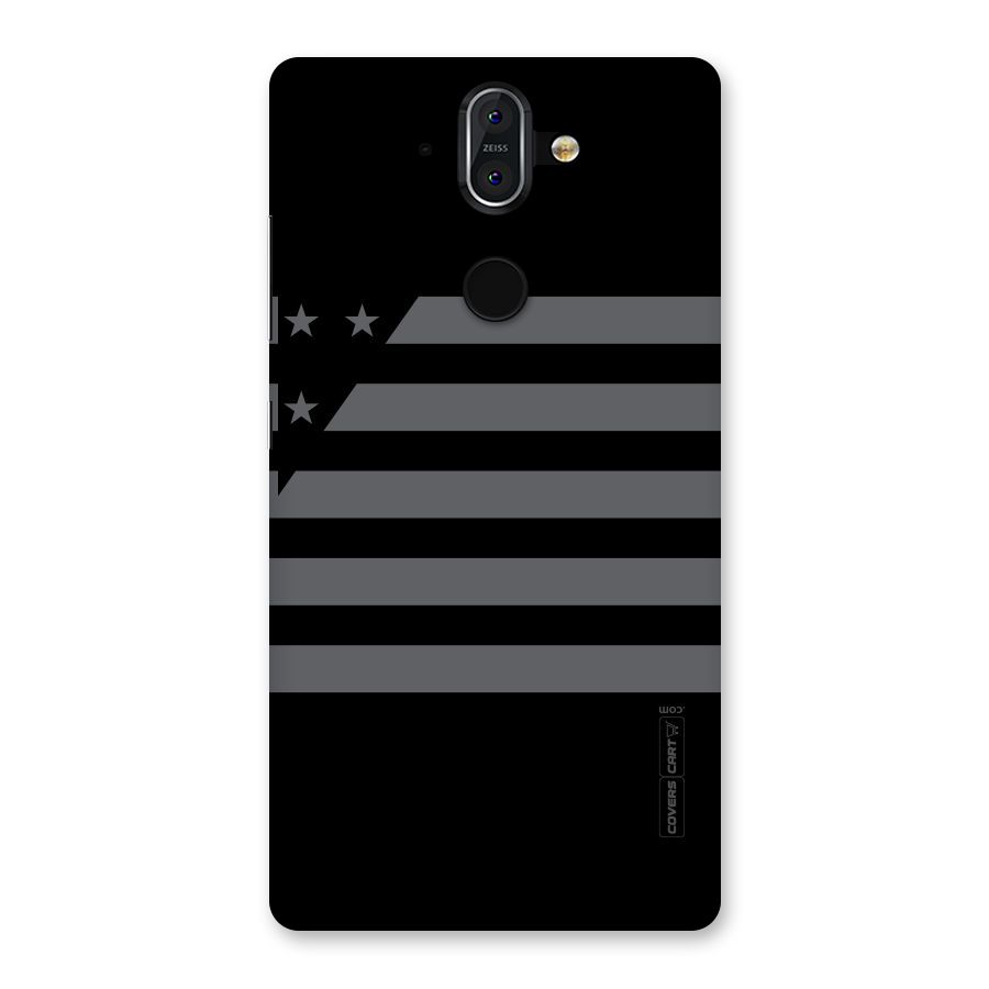 Grey Star Striped Pattern Back Case for Nokia 8 Sirocco