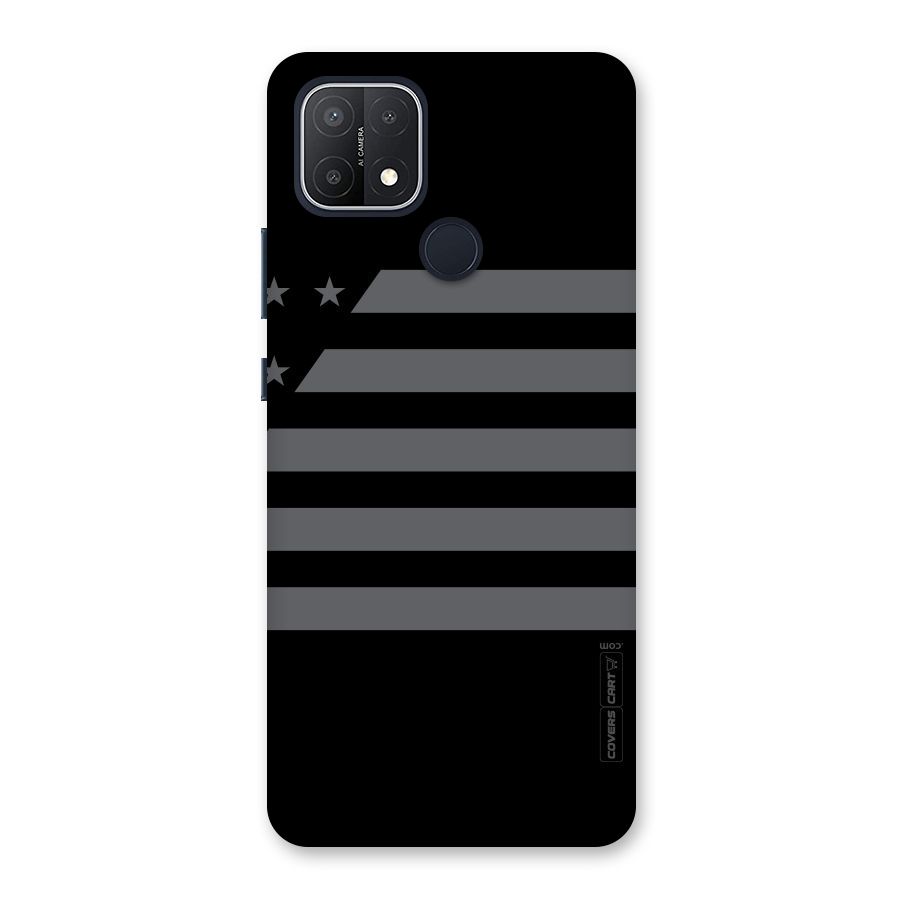 Grey Star Striped Pattern Back Case for Oppo A15s