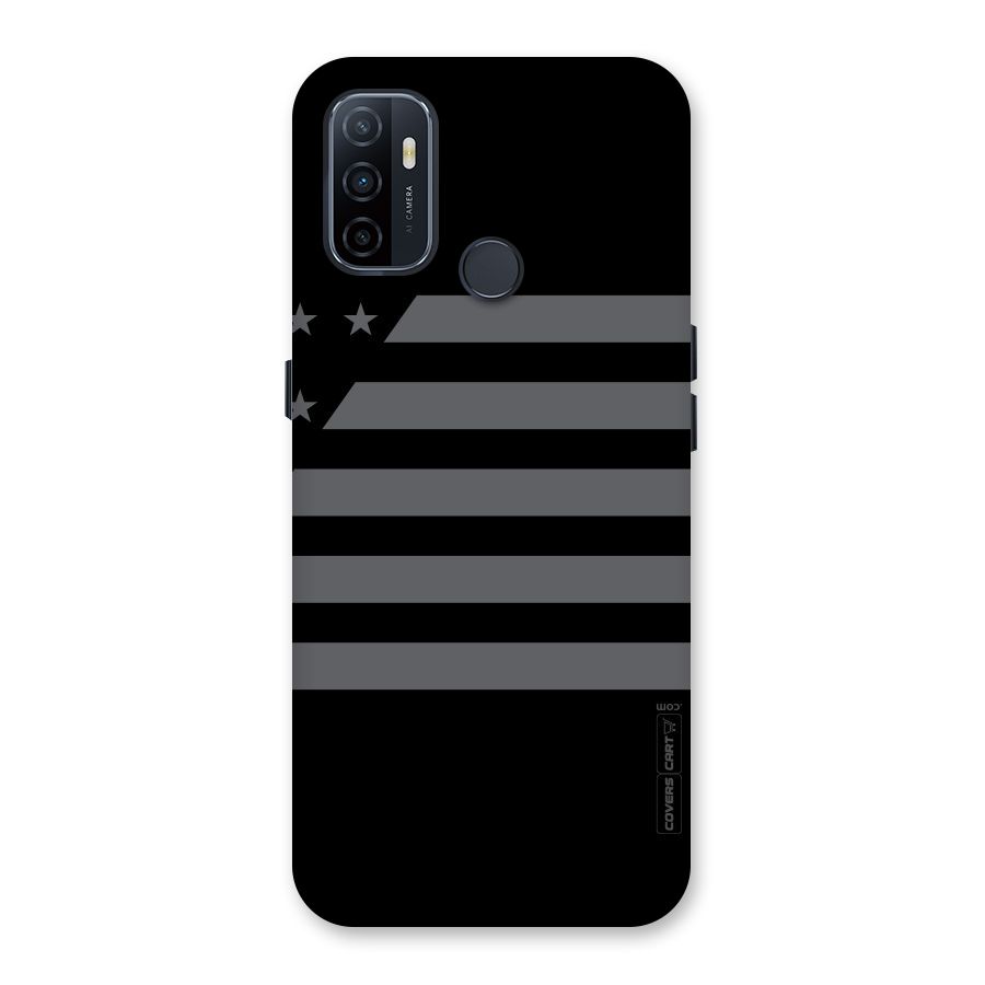 Grey Star Striped Pattern Back Case for Oppo A32
