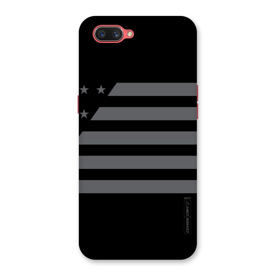 Grey Star Striped Pattern Back Case for Oppo A3s