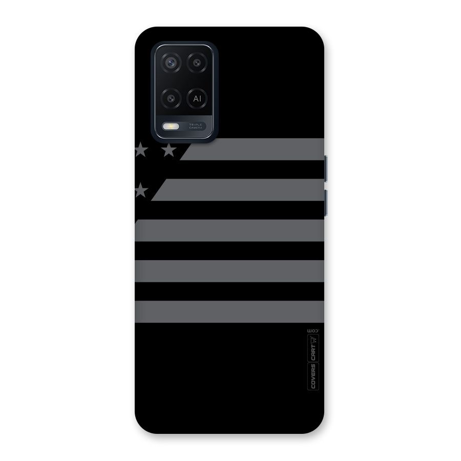 Grey Star Striped Pattern Back Case for Oppo A54