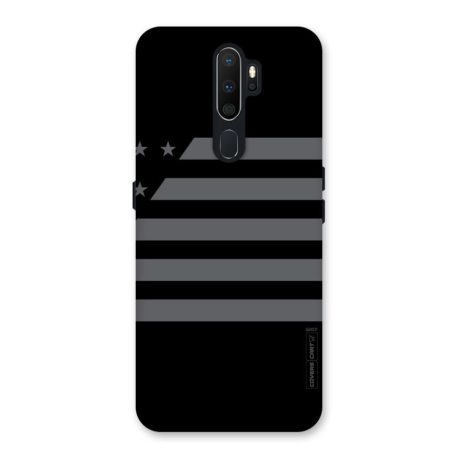 Grey Star Striped Pattern Back Case for Oppo A5 (2020)