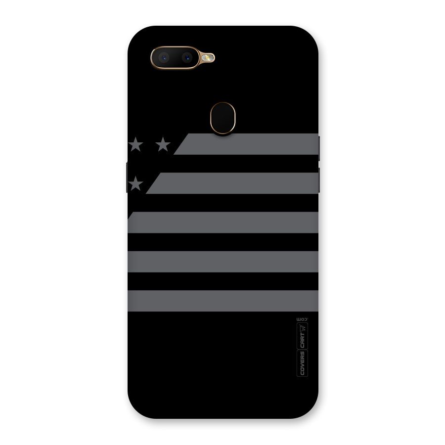 Grey Star Striped Pattern Back Case for Oppo A5s