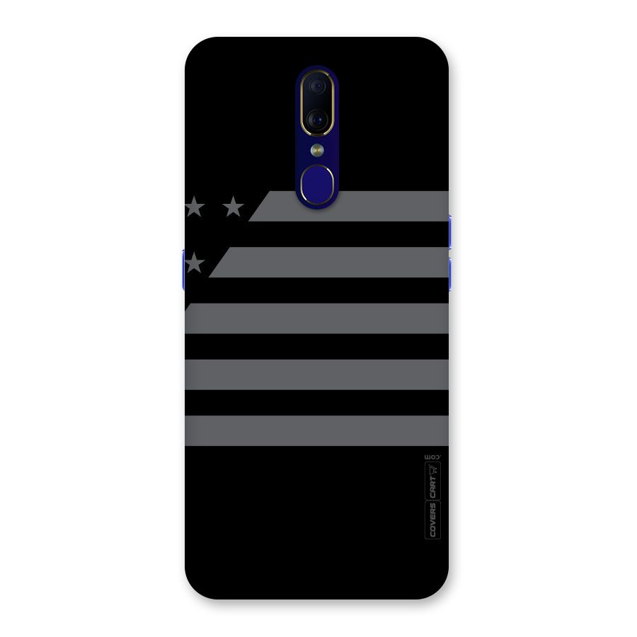 Grey Star Striped Pattern Back Case for Oppo A9