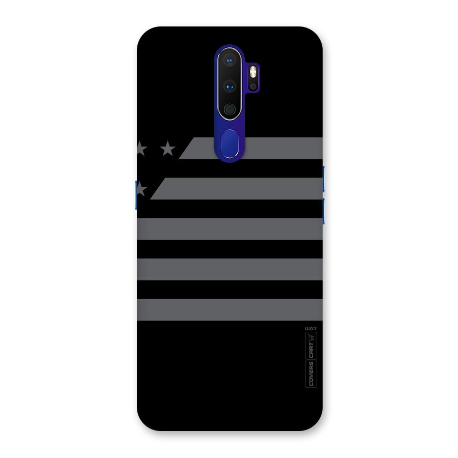 Grey Star Striped Pattern Back Case for Oppo A9 (2020)