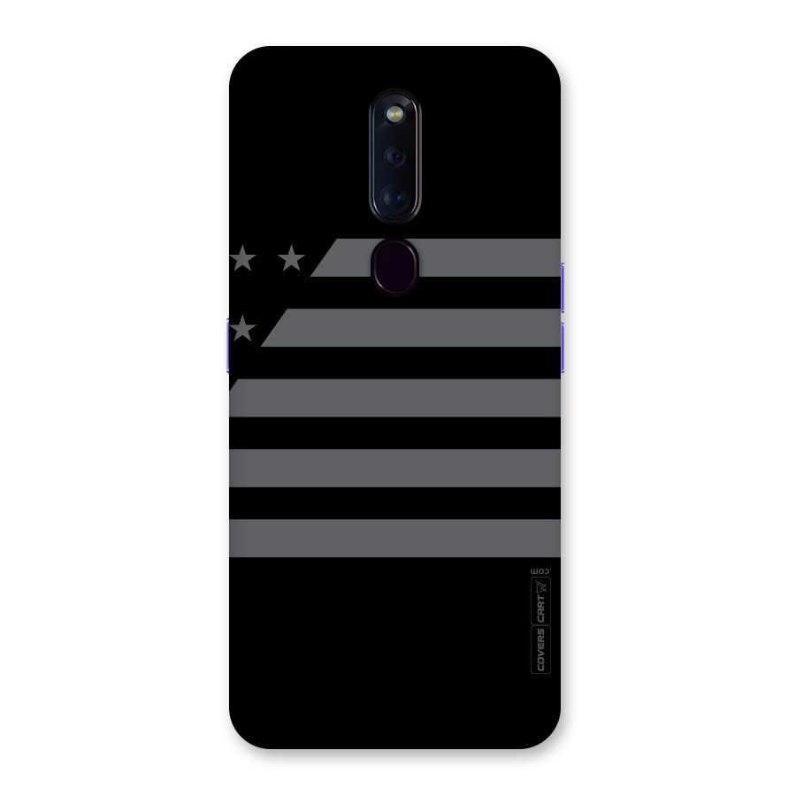 Grey Star Striped Pattern Back Case for Oppo F11 Pro