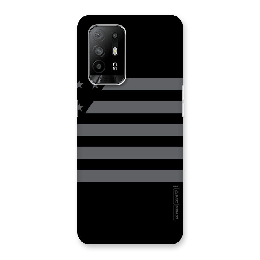 Grey Star Striped Pattern Back Case for Oppo F19 Pro Plus 5G
