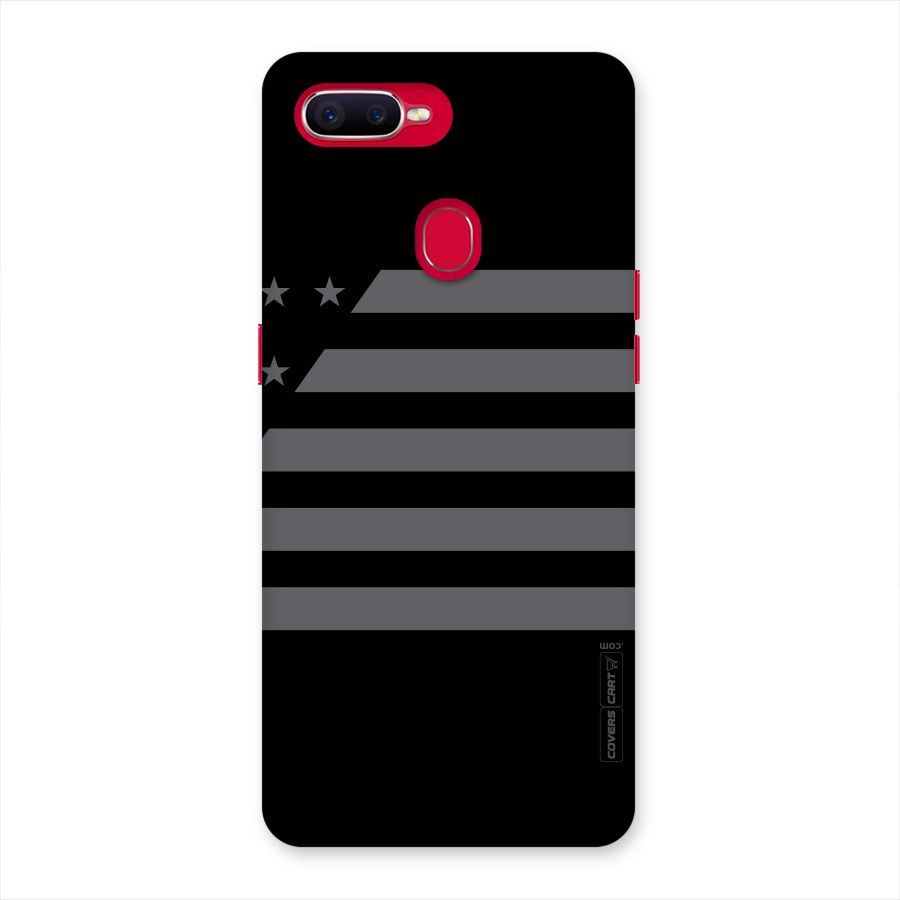 Grey Star Striped Pattern Back Case for Oppo F9 Pro