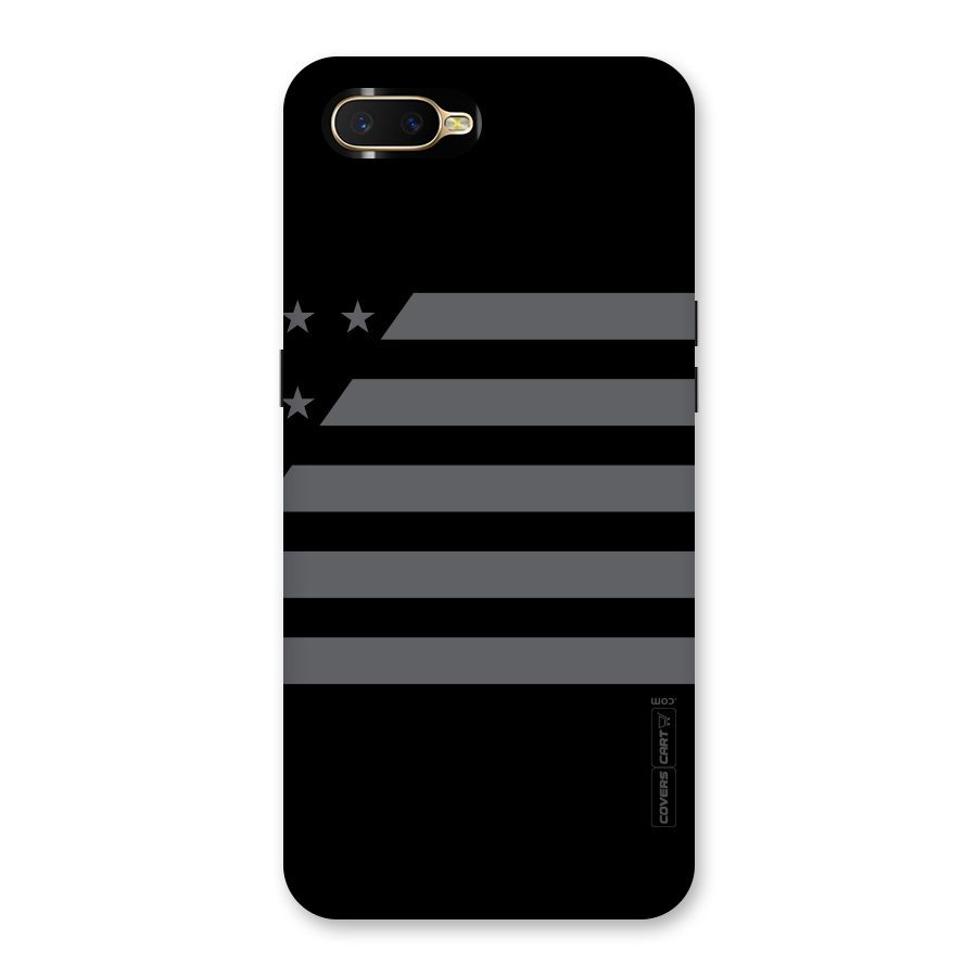 Grey Star Striped Pattern Back Case for Oppo K1