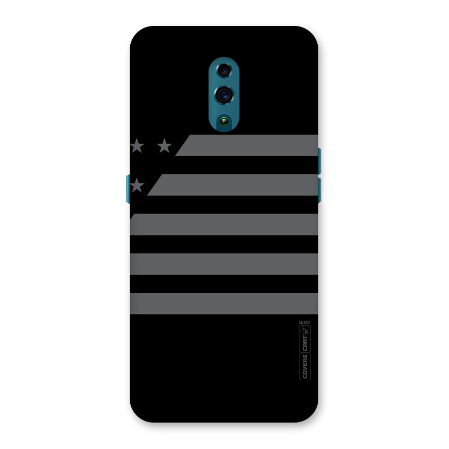 Grey Star Striped Pattern Back Case for Oppo Reno