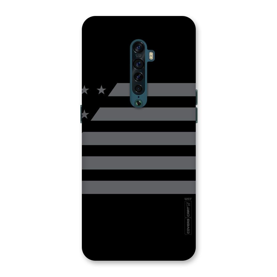 Grey Star Striped Pattern Back Case for Oppo Reno2