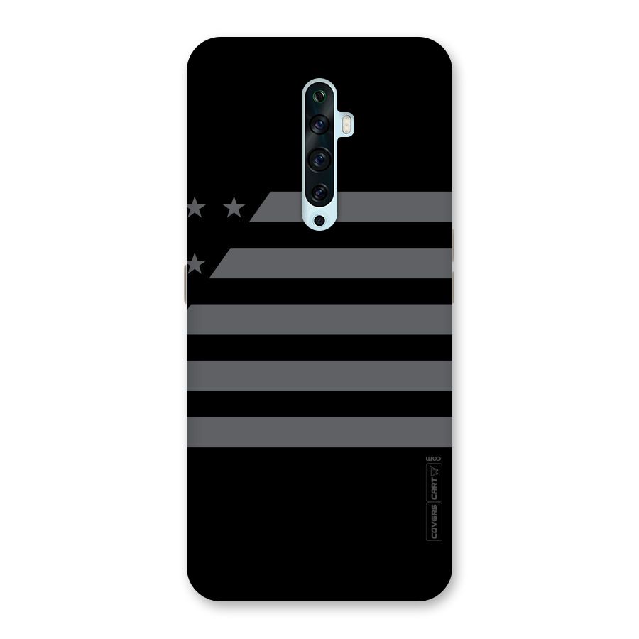 Grey Star Striped Pattern Back Case for Oppo Reno2 F