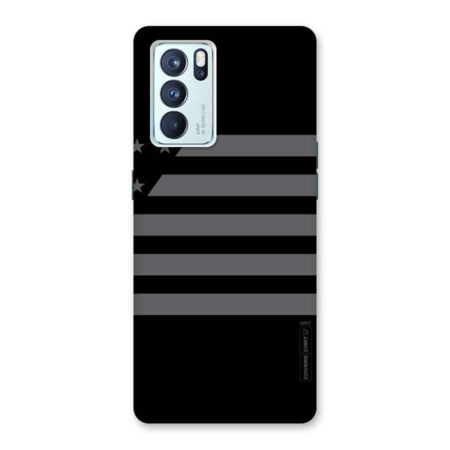 Grey Star Striped Pattern Back Case for Oppo Reno6 Pro 5G