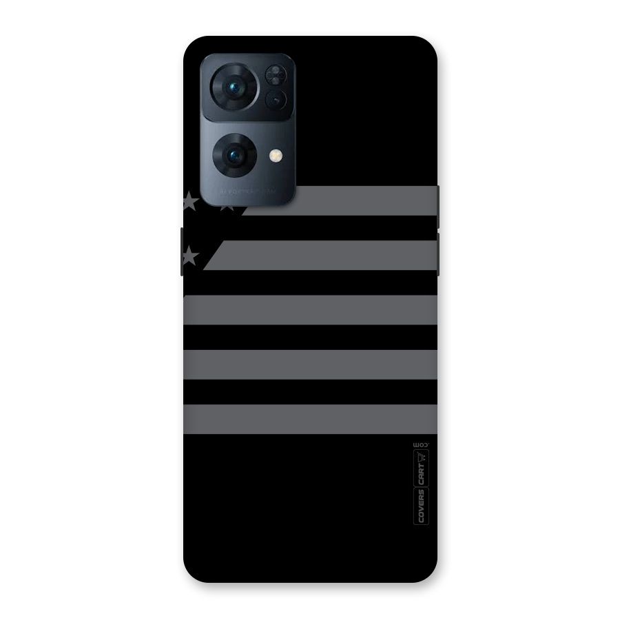 Grey Star Striped Pattern Back Case for Oppo Reno7 Pro 5G
