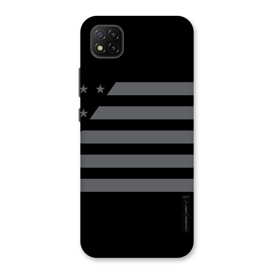 Grey Star Striped Pattern Back Case for Poco C3