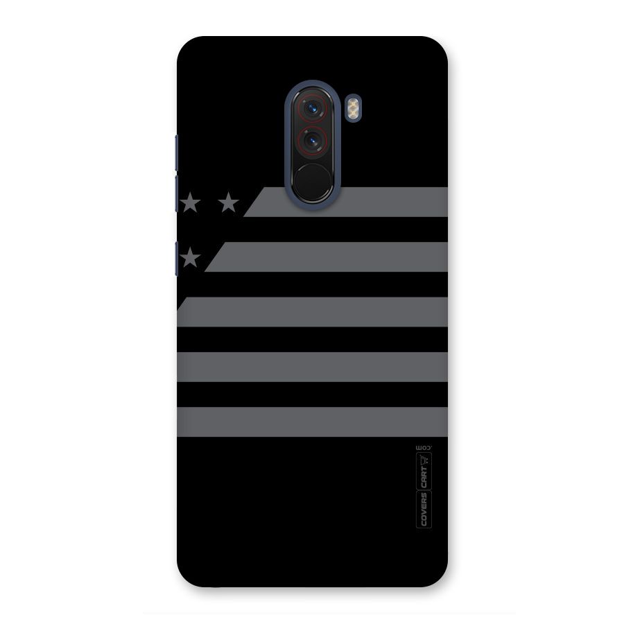 Grey Star Striped Pattern Back Case for Poco F1