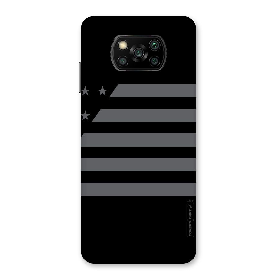 Grey Star Striped Pattern Back Case for Poco X3