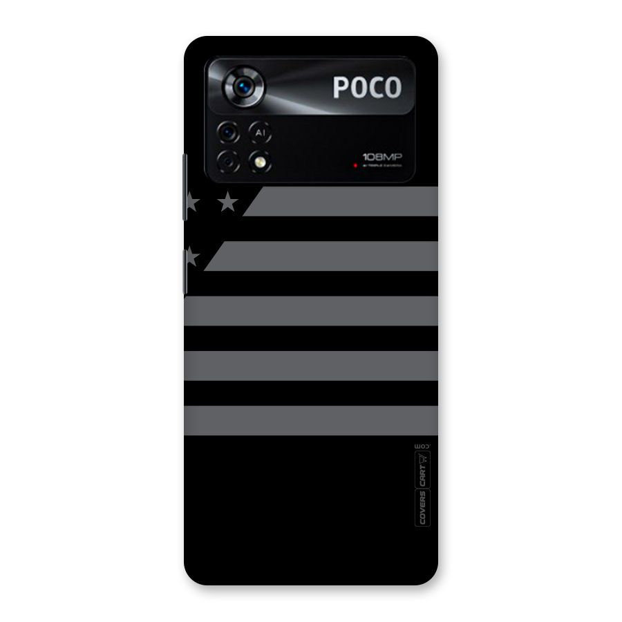 Grey Star Striped Pattern Back Case for Poco X4 Pro 5G