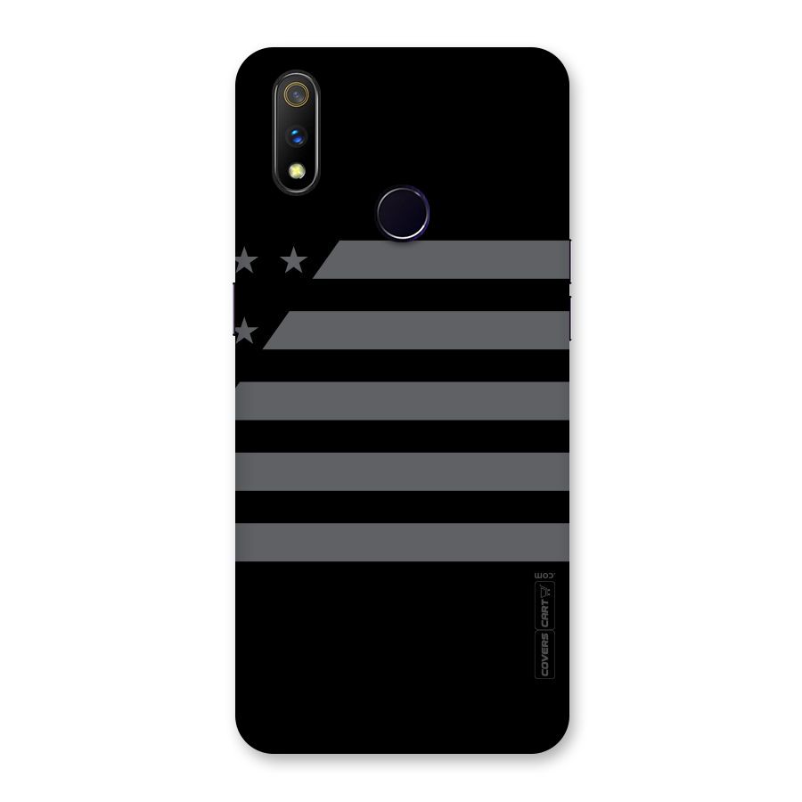 Grey Star Striped Pattern Back Case for Realme 3 Pro