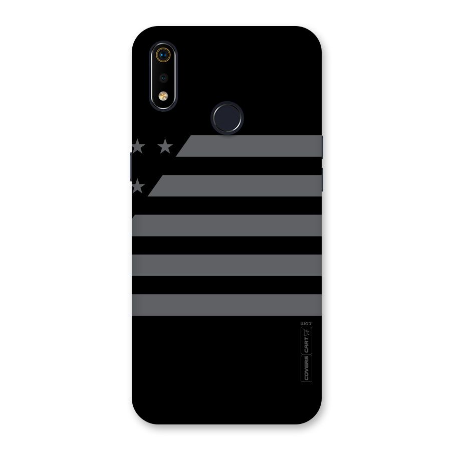 Grey Star Striped Pattern Back Case for Realme 3i