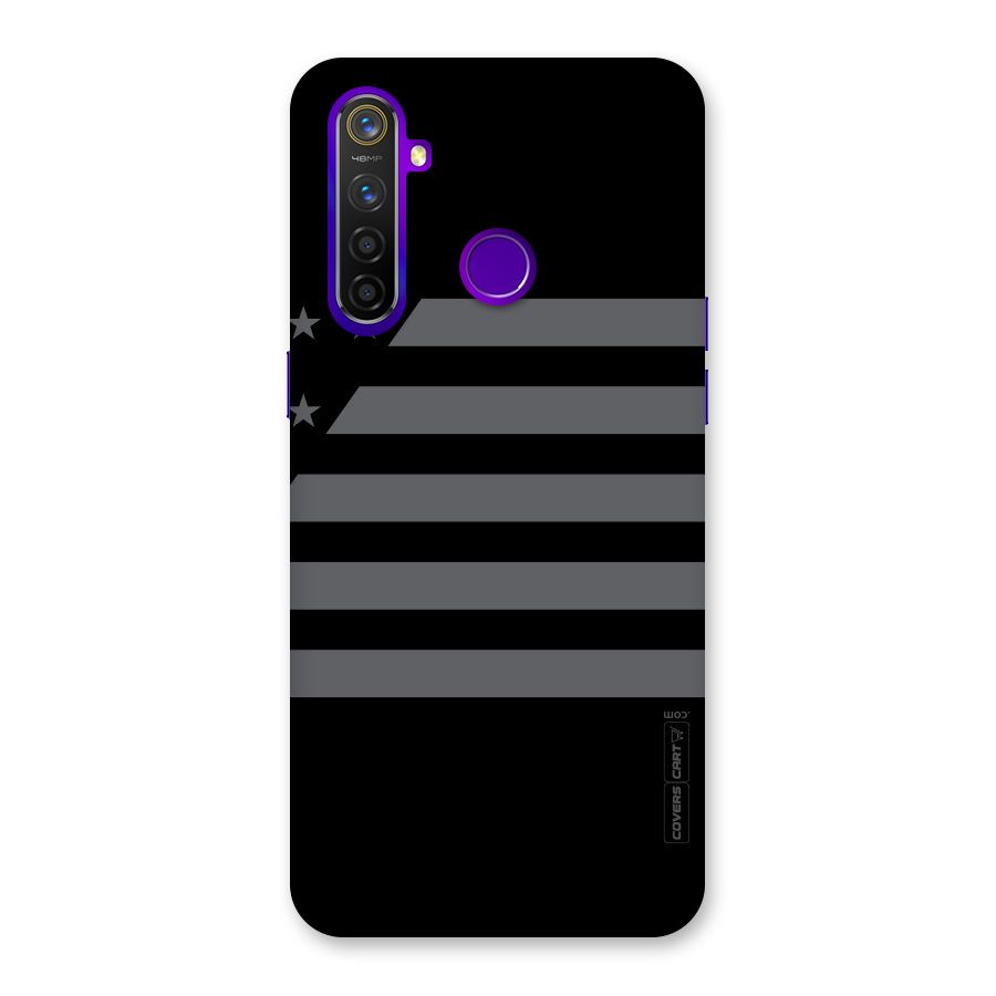 Grey Star Striped Pattern Back Case for Realme 5 Pro