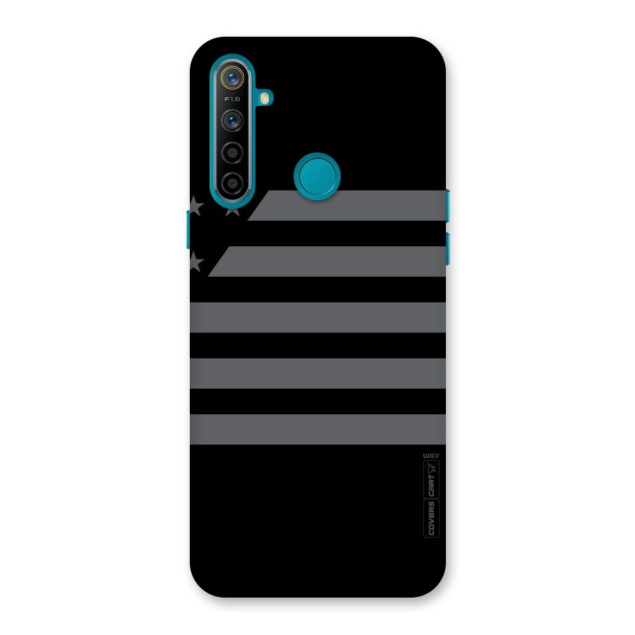 Grey Star Striped Pattern Back Case for Realme 5i