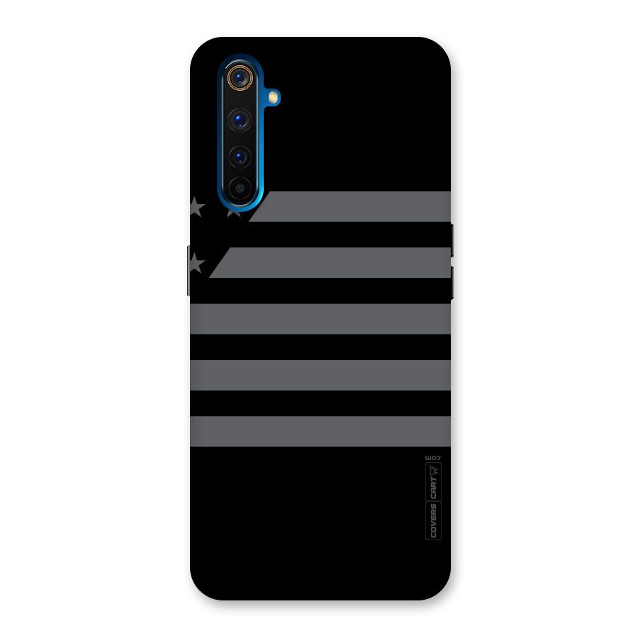 Grey Star Striped Pattern Back Case for Realme 6 Pro