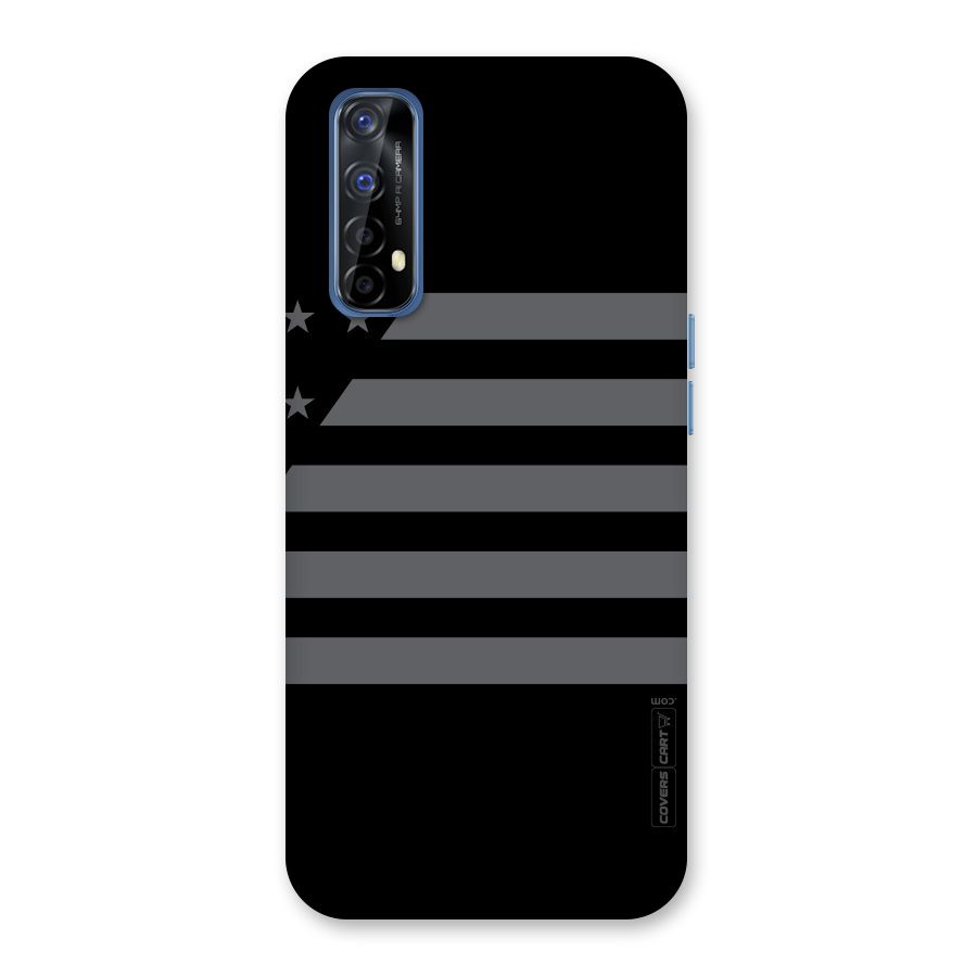 Grey Star Striped Pattern Back Case for Realme 7