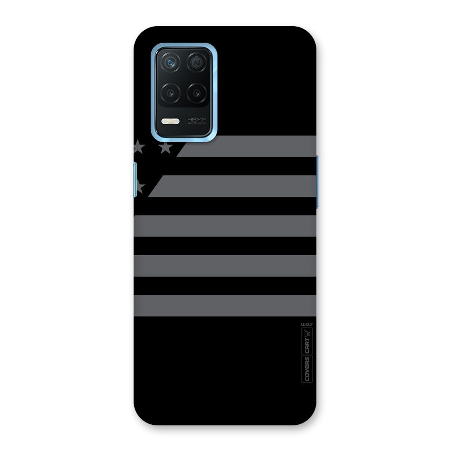 Grey Star Striped Pattern Back Case for Realme 8 5G