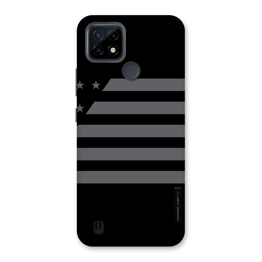 Grey Star Striped Pattern Back Case for Realme C21