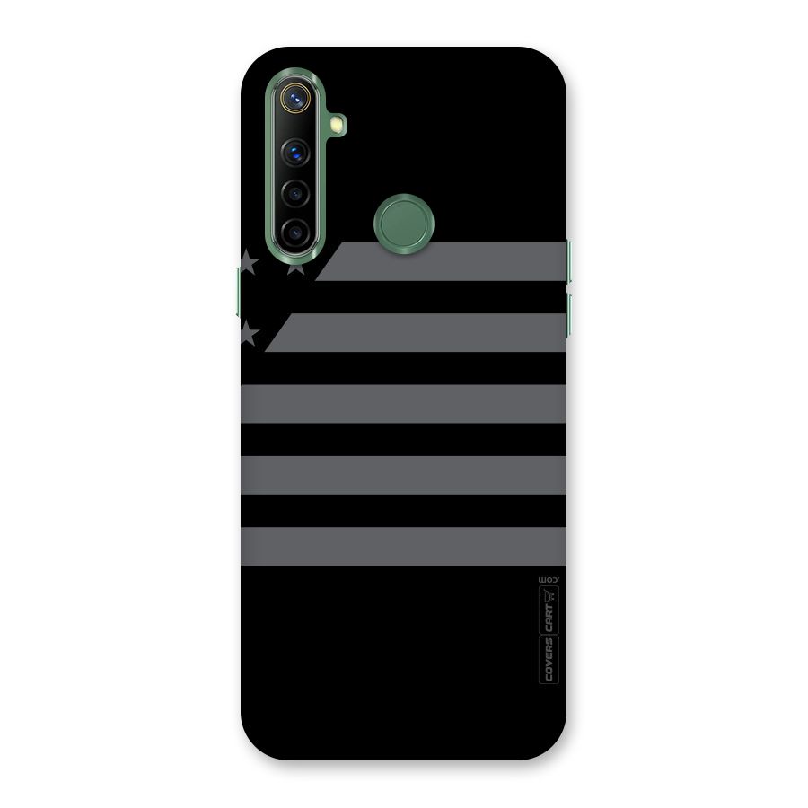 Grey Star Striped Pattern Back Case for Realme Narzo 10