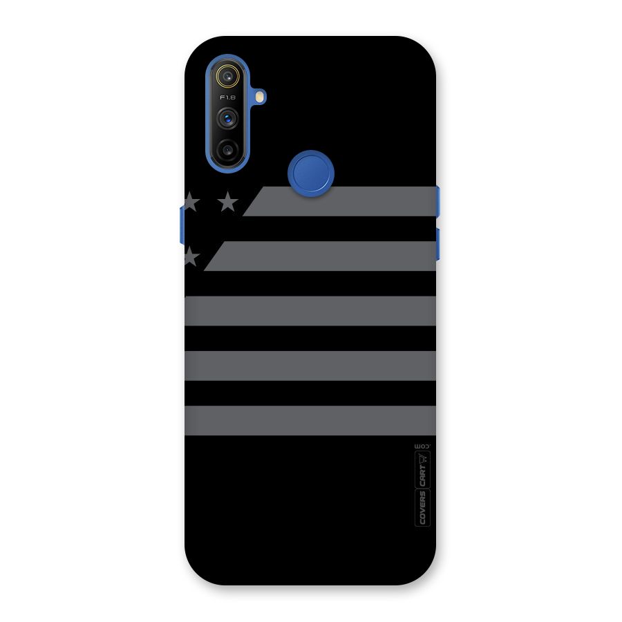 Grey Star Striped Pattern Back Case for Realme Narzo 10A