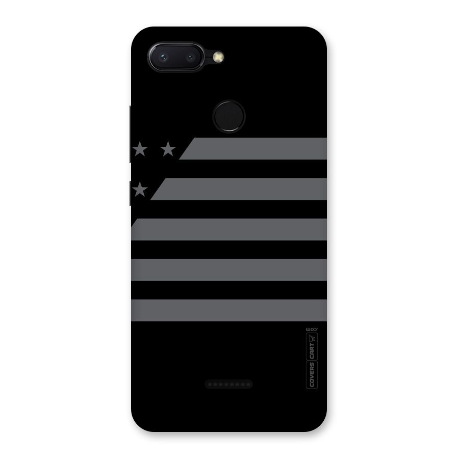 Grey Star Striped Pattern Back Case for Redmi 6