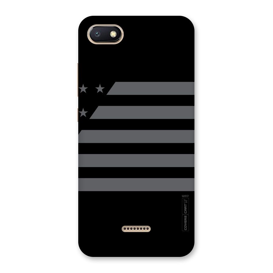 Grey Star Striped Pattern Back Case for Redmi 6A
