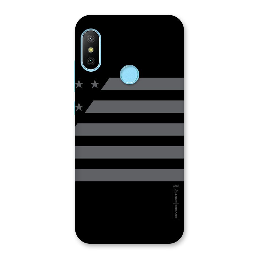 Grey Star Striped Pattern Back Case for Redmi 6 Pro