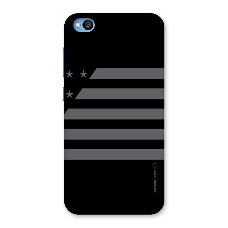 Grey Star Striped Pattern Back Case for Redmi Go