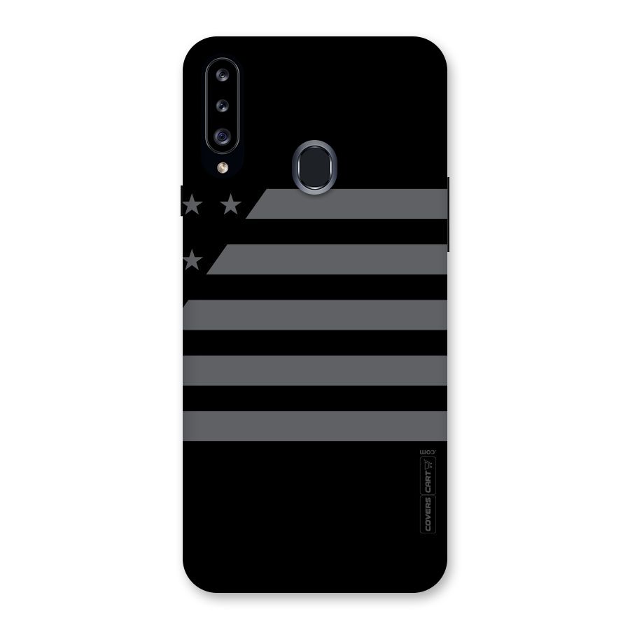 Grey Star Striped Pattern Back Case for Samsung Galaxy A20s