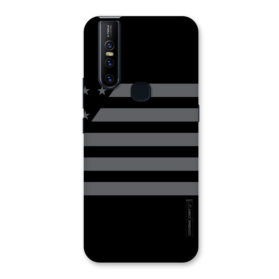 Grey Star Striped Pattern Back Case for Vivo V15