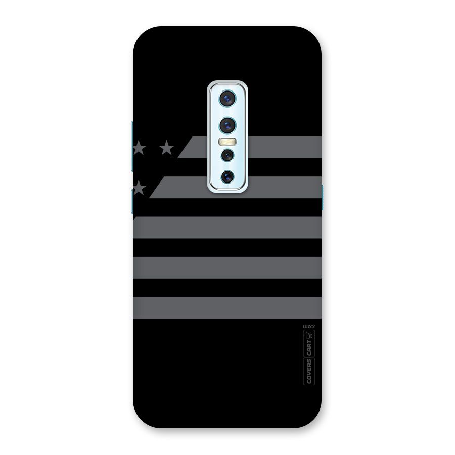 Grey Star Striped Pattern Back Case for Vivo V17 Pro
