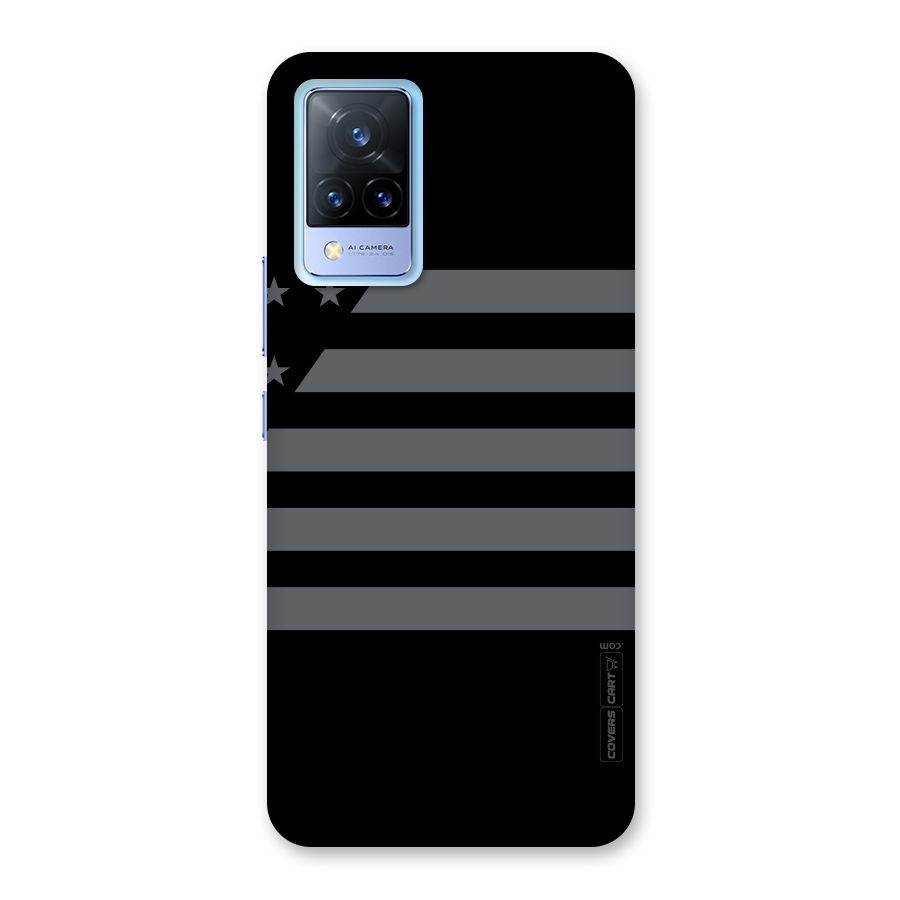 Grey Star Striped Pattern Back Case for Vivo V21 5G