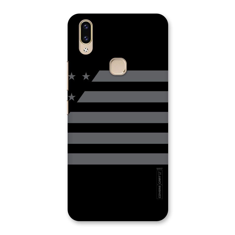 Grey Star Striped Pattern Back Case for Vivo V9 Youth