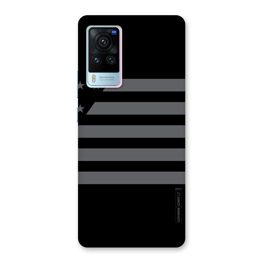 Grey Star Striped Pattern Back Case for Vivo X60 Pro
