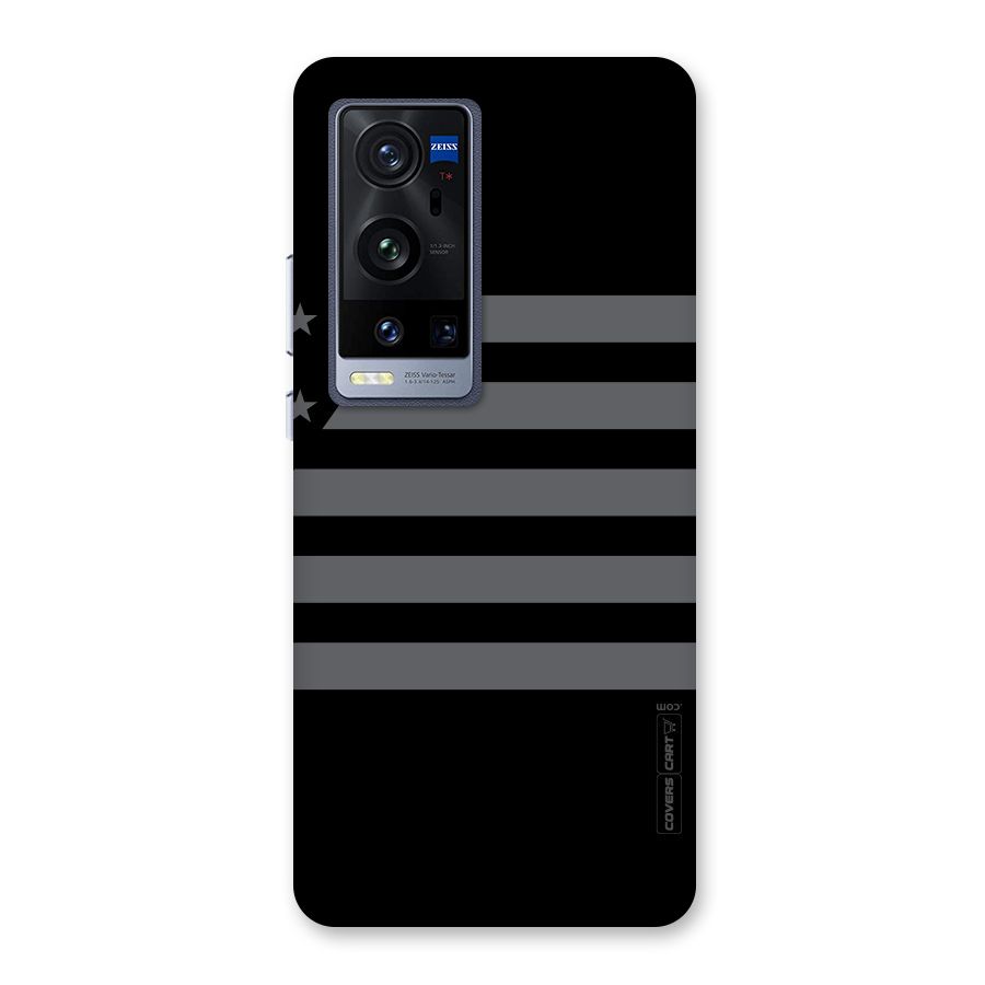 Grey Star Striped Pattern Back Case for Vivo X60 Pro Plus