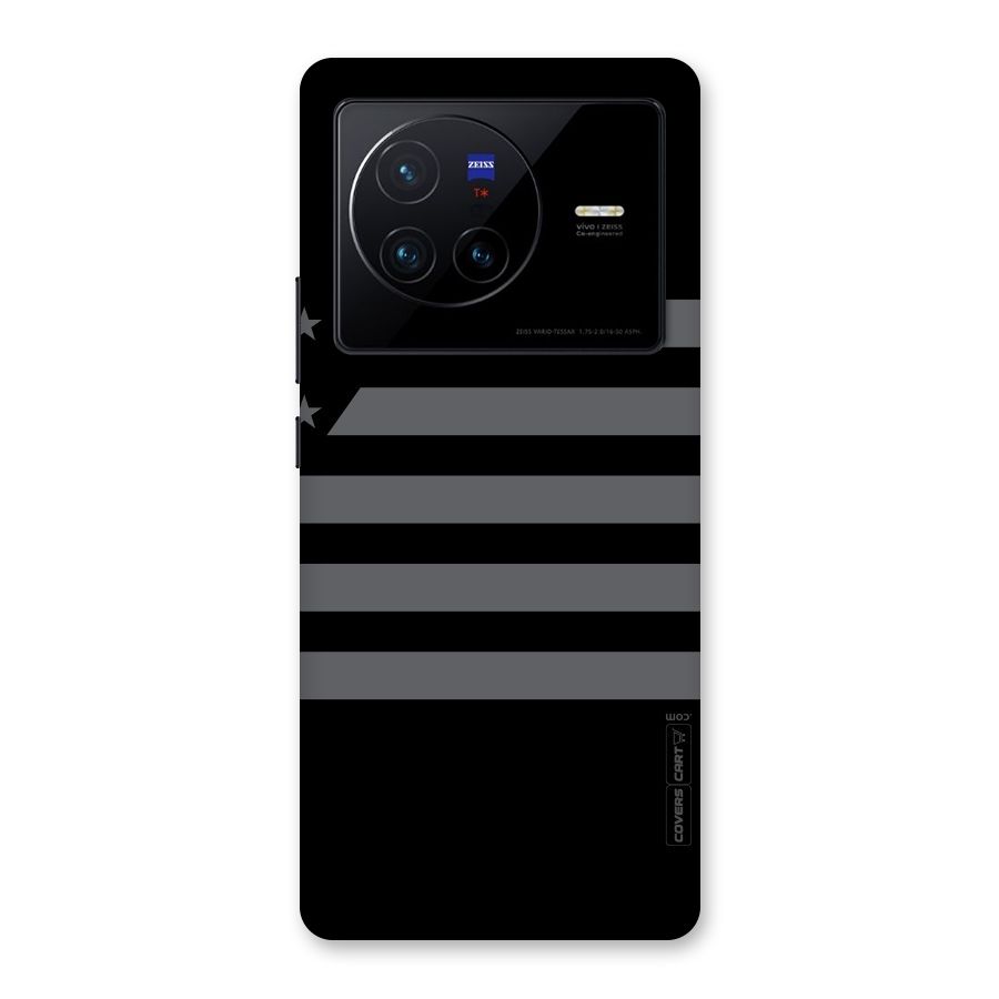 Grey Star Striped Pattern Back Case for Vivo X80