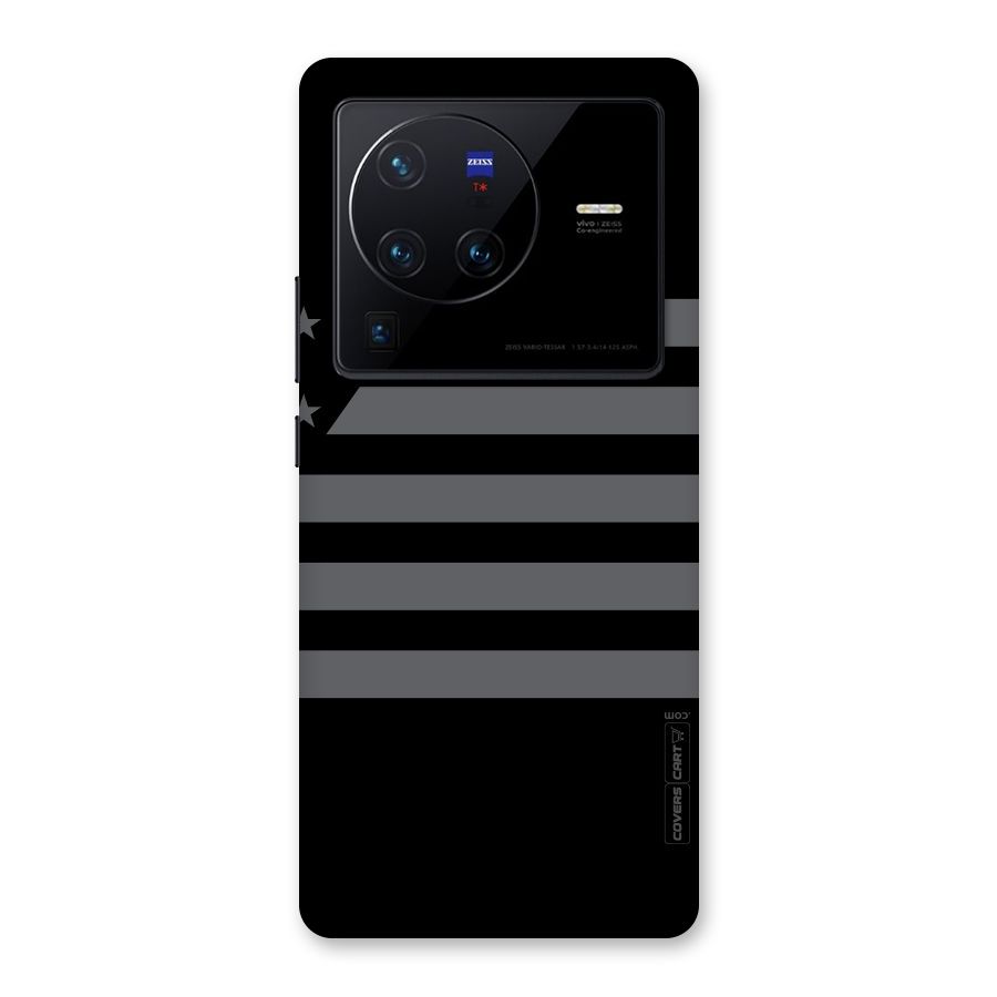 Grey Star Striped Pattern Back Case for Vivo X80 Pro