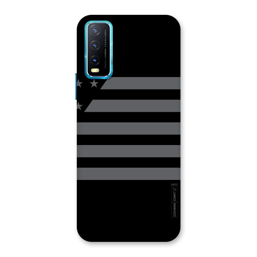 Grey Star Striped Pattern Back Case for Vivo Y20G