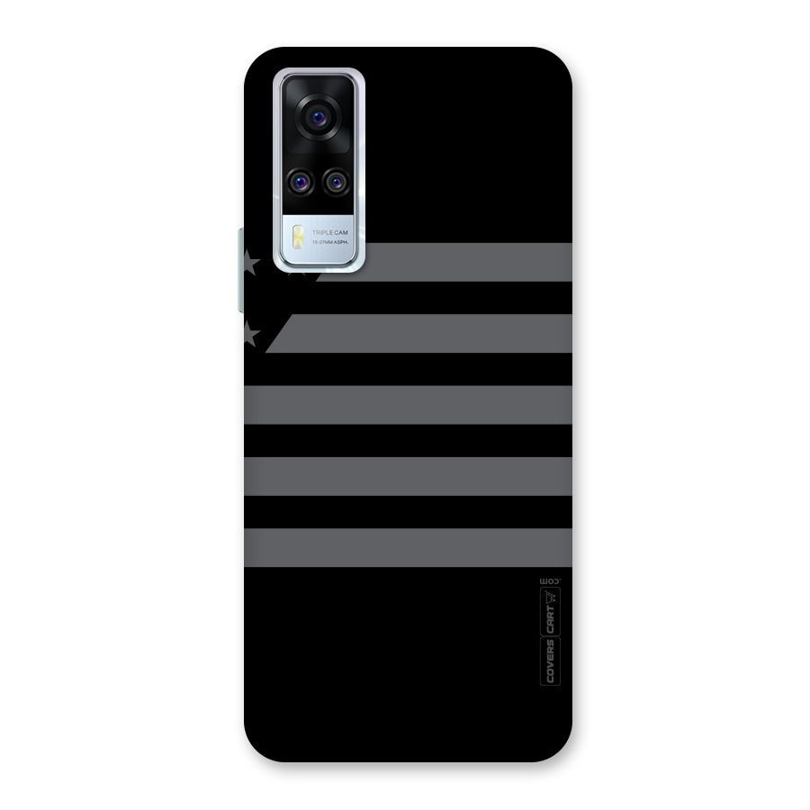 Grey Star Striped Pattern Back Case for Vivo Y31